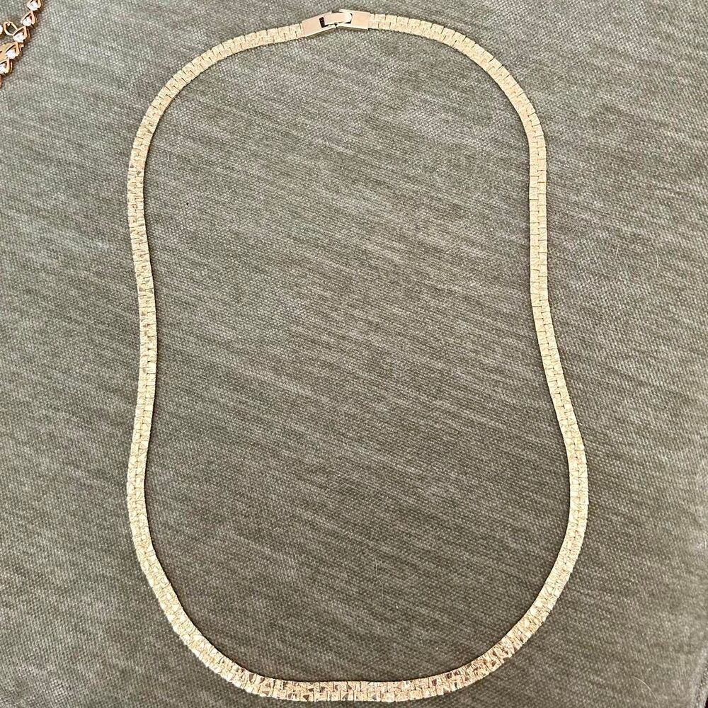 Vintage Gold Tone Flat Chain Necklace